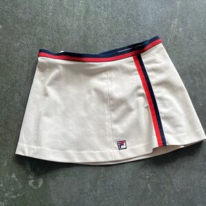 Vintage Fila Cream Skirt with Navy and Red Accents